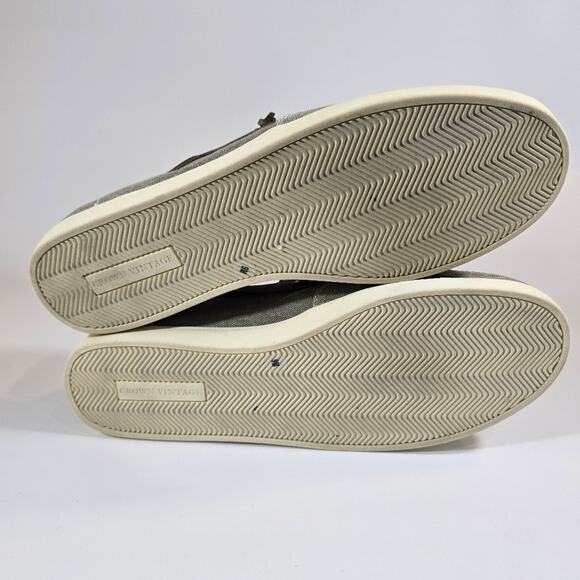 L Crown Vintage Brohm Boat Shoe Size 9 Mens Canvas Slip-on Taupe Tan Grey Preppy - Picture 7 of 9